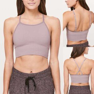 Lululemon Ebb to Street Longline Sports Bra Size 4 Smokey Blush Multi Way Straps